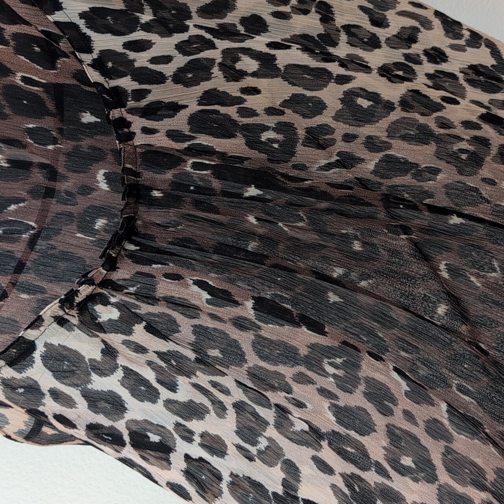 Bcbgeneration Leopard Print Pleated Top - Brown B… - image 4